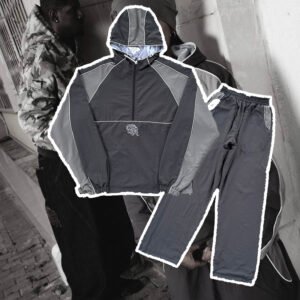 MERTRA Embroidered Woven Suit Hoodie set