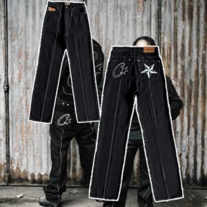 corteiz denim jeans-black